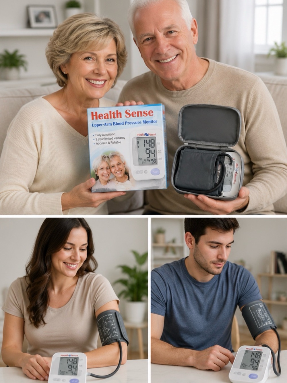 Health Sense Upper-Arm Blood Pressure Monitor - White/Grey